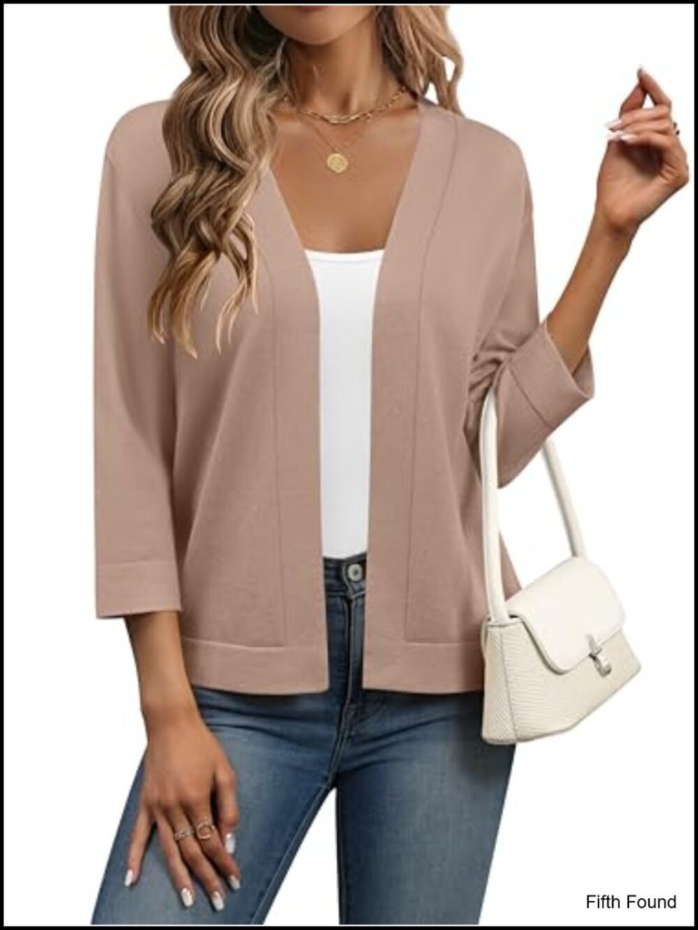 Zeagoo Womens 3/4 Sleeve Cropped Cardigan Lightweight Bolero Shrug